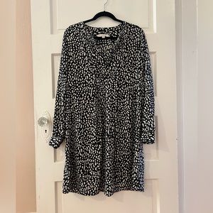 Ann Taylor Loft black and white spotted dress
